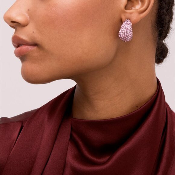 NWT Kate Spade adore ables amethyst pavé bejewelled earrings - Picture 8 of 8